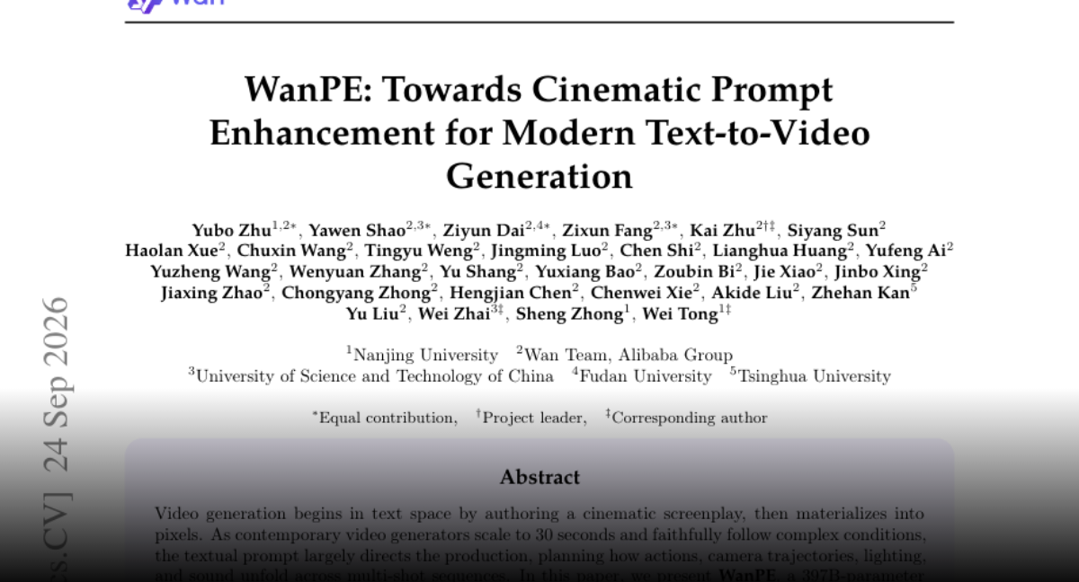 WanPE turns video prompts into cinematic shot plans
