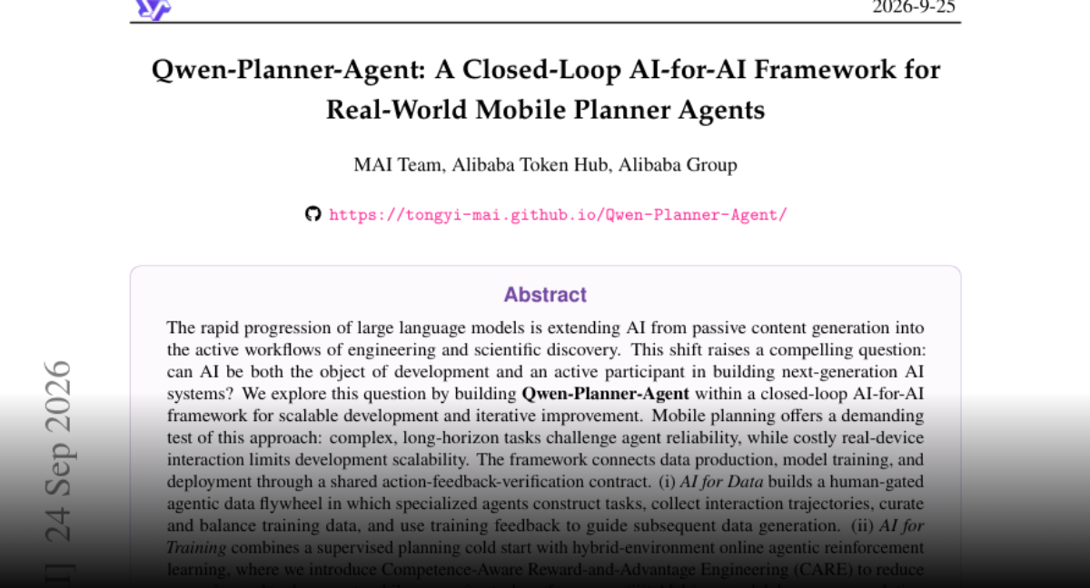 Qwen-Planner-Agent closes the mobile-agent development loop