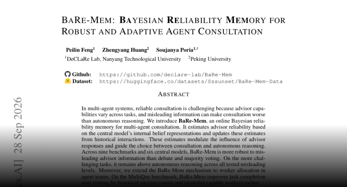 BaRe-Mem 学习该信任哪些智能体顾问